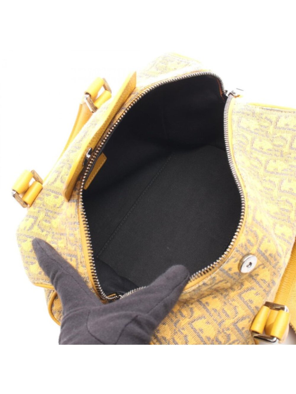 Dior Handbag Rango 26 Oblique 2-Way Yellow Canvas Leather - Picture 3 of 8